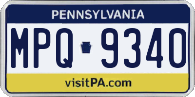 PA license plate MPQ9340