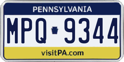 PA license plate MPQ9344