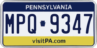 PA license plate MPQ9347