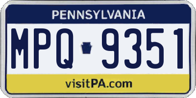 PA license plate MPQ9351