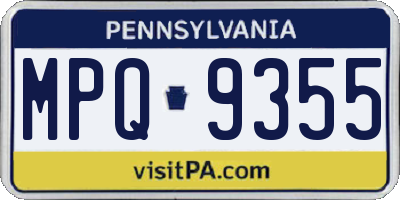 PA license plate MPQ9355