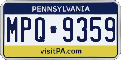 PA license plate MPQ9359