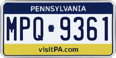 PA license plate MPQ9361