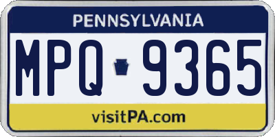 PA license plate MPQ9365