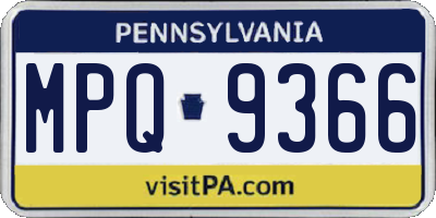 PA license plate MPQ9366