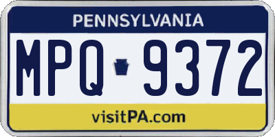 PA license plate MPQ9372