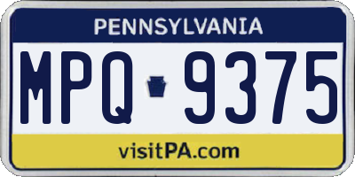 PA license plate MPQ9375