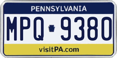 PA license plate MPQ9380