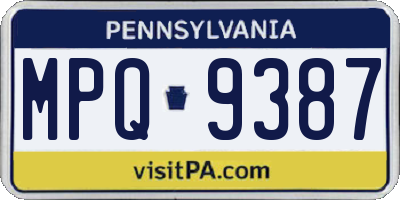 PA license plate MPQ9387