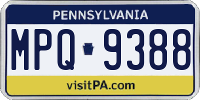 PA license plate MPQ9388