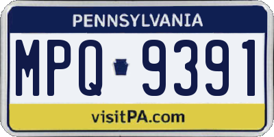 PA license plate MPQ9391