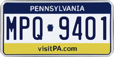 PA license plate MPQ9401