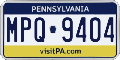 PA license plate MPQ9404