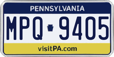 PA license plate MPQ9405