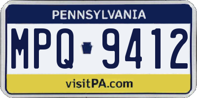 PA license plate MPQ9412