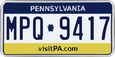 PA license plate MPQ9417