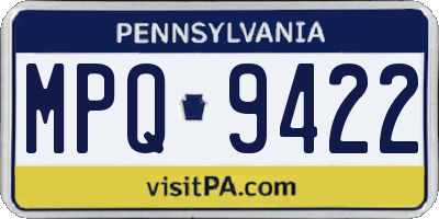 PA license plate MPQ9422