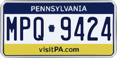 PA license plate MPQ9424
