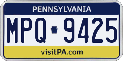 PA license plate MPQ9425