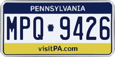 PA license plate MPQ9426