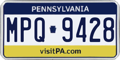 PA license plate MPQ9428