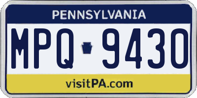PA license plate MPQ9430