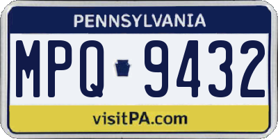 PA license plate MPQ9432