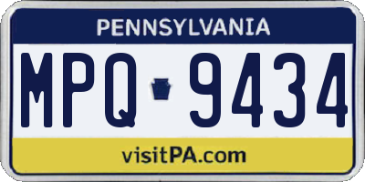 PA license plate MPQ9434