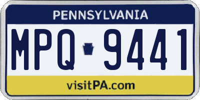 PA license plate MPQ9441