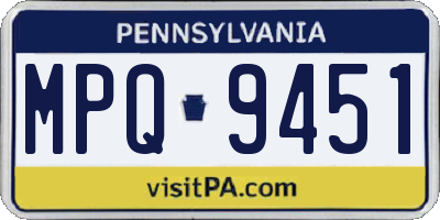 PA license plate MPQ9451