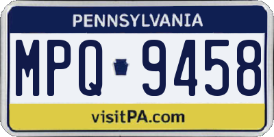PA license plate MPQ9458