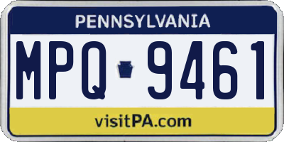 PA license plate MPQ9461