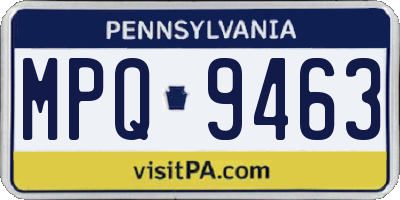 PA license plate MPQ9463
