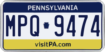 PA license plate MPQ9474