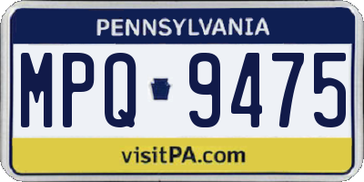 PA license plate MPQ9475