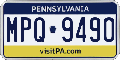 PA license plate MPQ9490