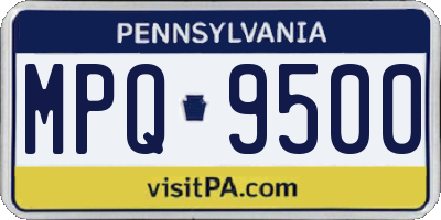 PA license plate MPQ9500