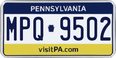 PA license plate MPQ9502