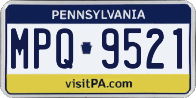 PA license plate MPQ9521