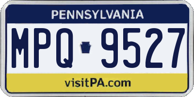 PA license plate MPQ9527