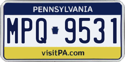 PA license plate MPQ9531