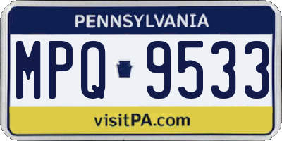 PA license plate MPQ9533