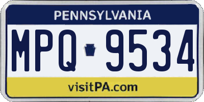 PA license plate MPQ9534
