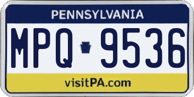 PA license plate MPQ9536