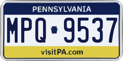 PA license plate MPQ9537