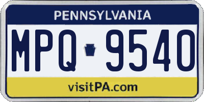 PA license plate MPQ9540