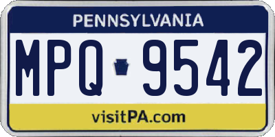 PA license plate MPQ9542