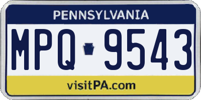 PA license plate MPQ9543