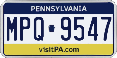 PA license plate MPQ9547