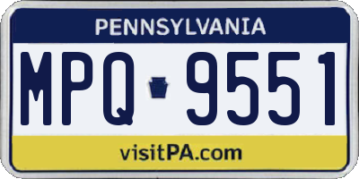 PA license plate MPQ9551